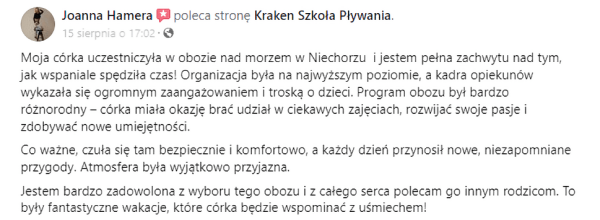 półkolonie na basenie Legnica